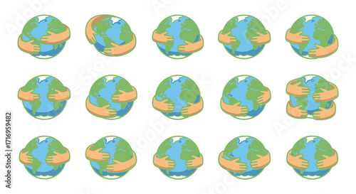 Hands Hugging Earth Environmental Protection Global Care World Conservation Sustainable Living.