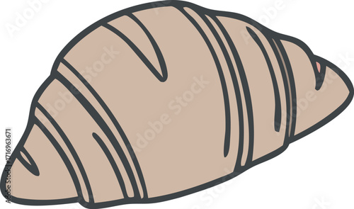 Delicious warm croissant pastry with flaky layers for breakfast and baking