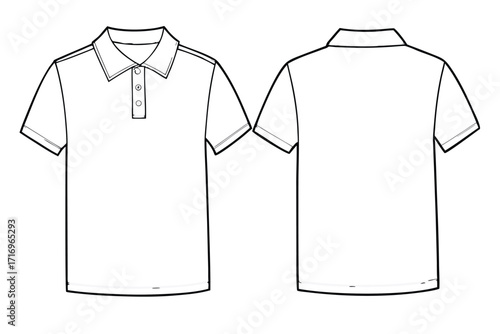 Polo shirt design template showing front and back views vector illustration 
