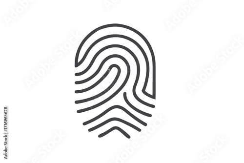 Unique vector icon representing a fingerprint design suitable for security and identity themes in digital applications 
