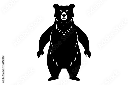 Vector art of black bear standing, vector illustration design