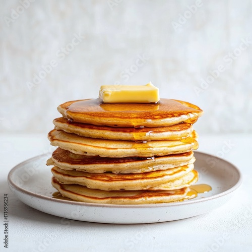 Wallpaper Mural Stack of fluffy pancakes topped with butter and syrup (2) Torontodigital.ca