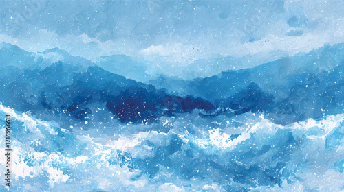 Abstract Stormy Sea Painting