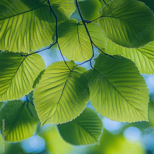 Close-up of vibrant green leaves