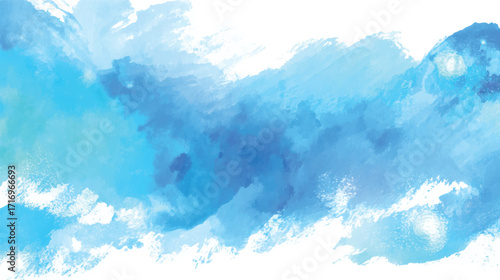 A vibrant watercolor painting of ocean waves, showcasing shades of blue and white, capturing the movement and energy of the sea