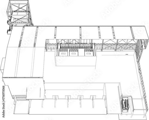 3D illustration of building structure