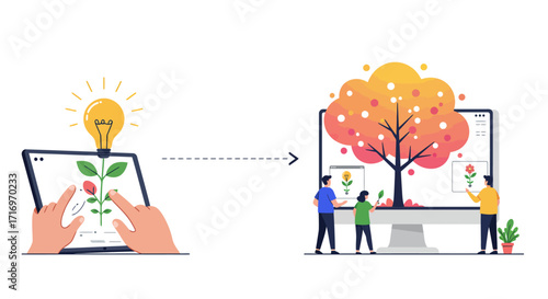 Smart Digital Investing: Minimalist Vector Art for Millennial & Gen Z Financial Growth