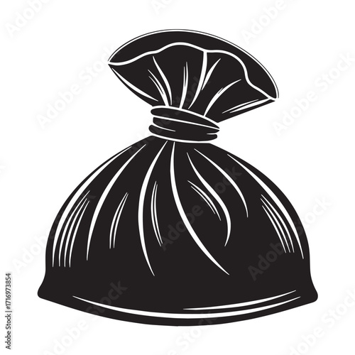 Black cling wrap item Silhouette Vector, High Quality Illustration on White Background