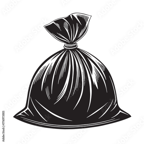 Black cling wrap item Silhouette Vector, High Quality Illustration on White Background