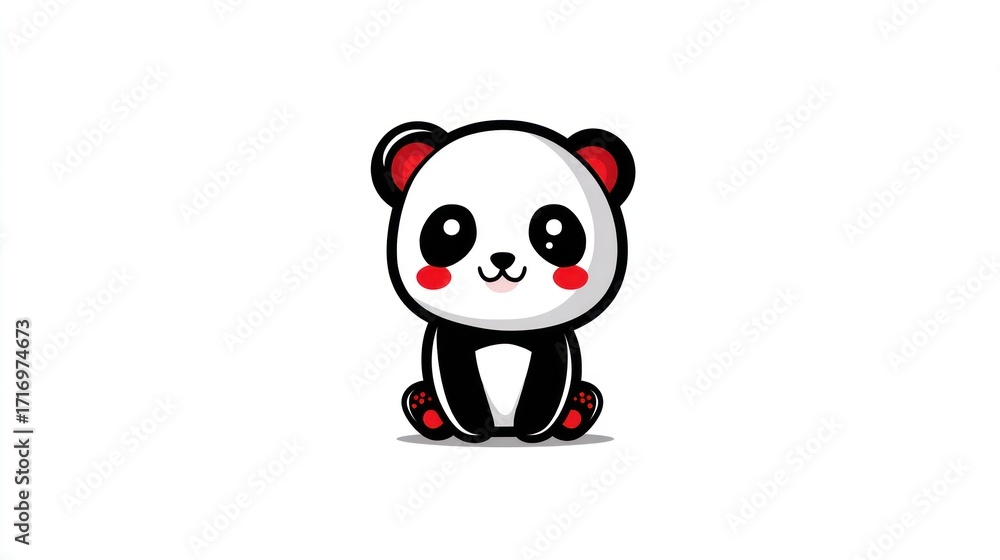 Fototapeta premium Cute cartoon panda