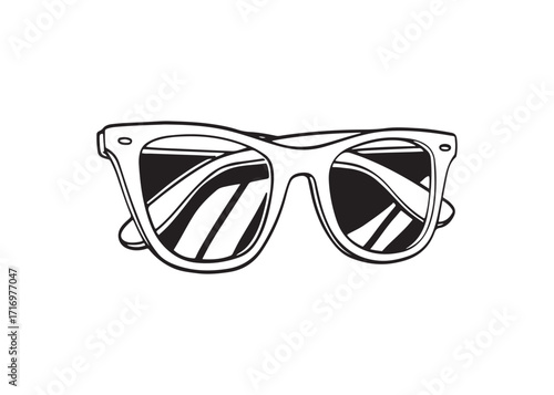 Sunglasses silhouette vector, sunglass icon isolated on white background.