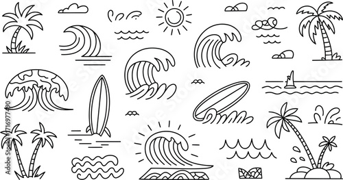 Hand drawn seamless pattern with flowers and food doodle elements vector illustration
