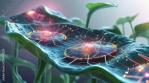 Artificial photosynthesis plant technology futuristic energy leaf cell innovation environment science