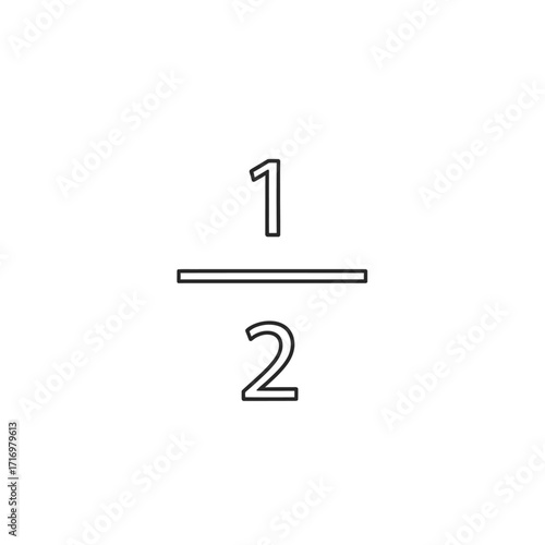 Simple illustration of the fraction one-half.