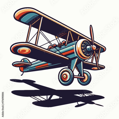 biplane, airplane, plane, aircraft, air, propeller, flight, sky, vintage, aeroplane, old, fly, retro, aviation, transport, wing, pilot, travel, illustration, red, background, vector, transportation, w