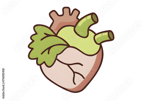 Healthy Heart Illustration A Wholesome Blend of Nature and Anatomy