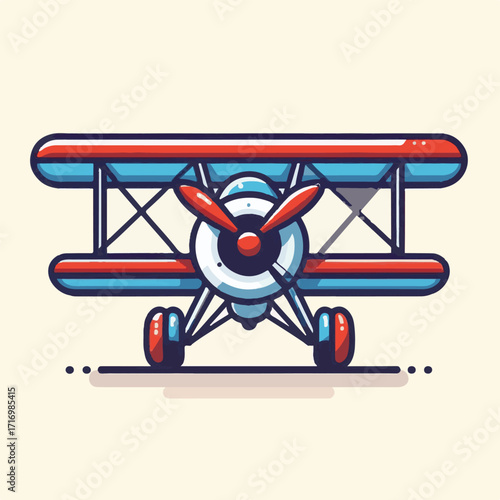 biplane, airplane, plane, aircraft, air, propeller, flight, sky, vintage, aeroplane, old, fly, retro, aviation, transport, wing, pilot, travel, illustration, red, background, vector, transportation, w
