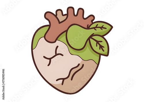 Heart-Shaped Strawberry A Whimsical Illustration of Nature's Sweetness