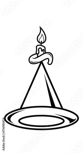 Vector art of candle party hat for festive celebration