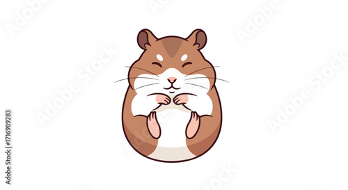 Charming illustration of a blissful hamster, showcasing soft fur and gentle features bringing warmth and joy to the viewer with its serene expression