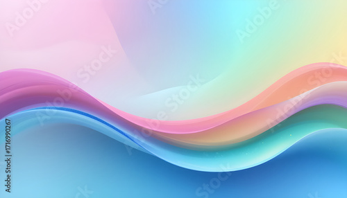 Colorful Abstract Wave Background with Gradient Flow of Pink, Purple, and Blue Light Lines Creating Modern Digital Art Design