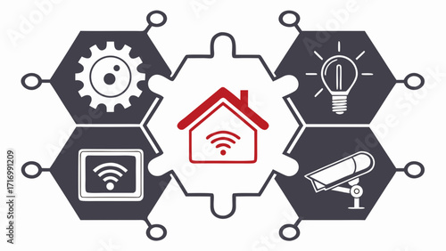 Smart Home Automation System with Connected Devices.