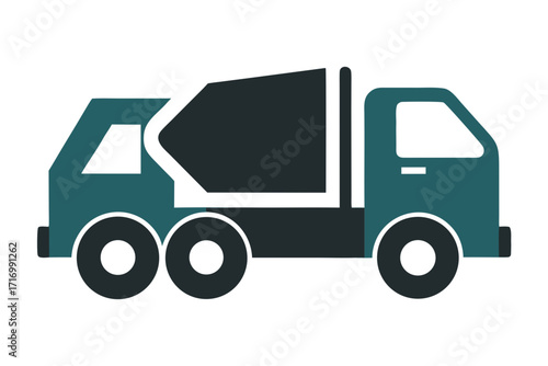 Silhouette Cement Truck Vector Illustration Construction Vehicle Delivering Building Material