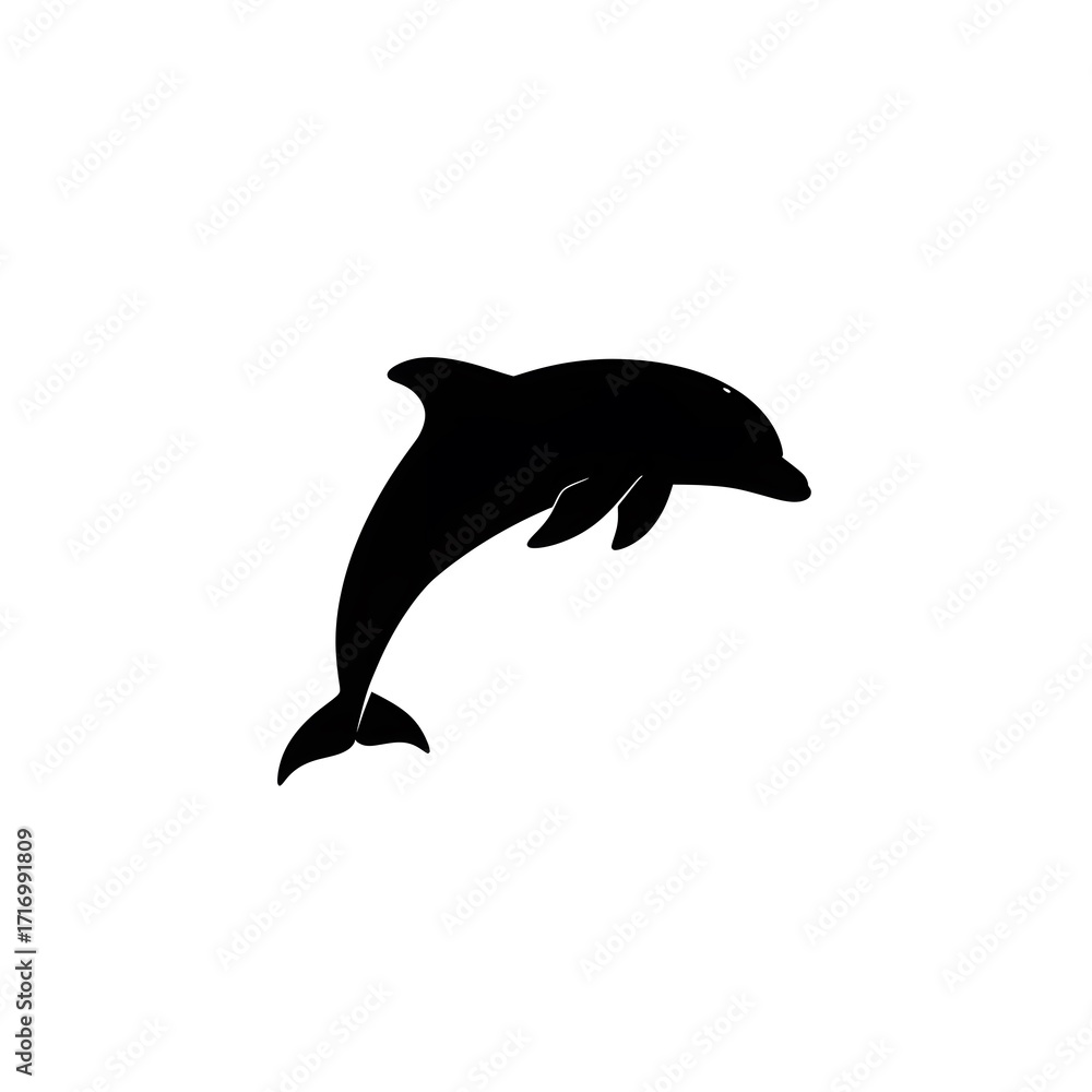 Fototapeta premium Dolphin jumping isolated on white background vector illustration