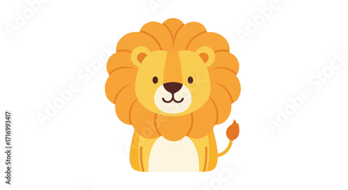 Delightful Cartoon Lion Illustration for Children's Books and Educational Resources usefully drawing softly and cheerfully