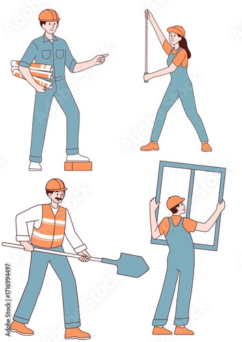 construction worker with tools