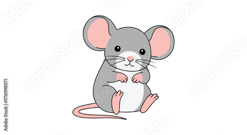 Charming cartoon mouse with oversized ears and endearing eyes conveying a sense of innocence and sweetness