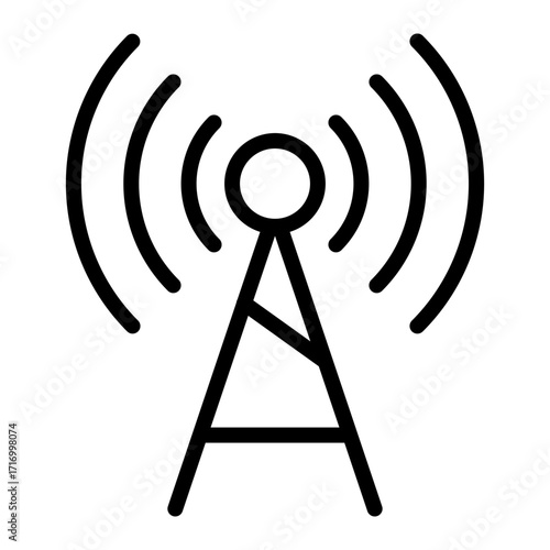 Radio Communication Vector Line Icon Design