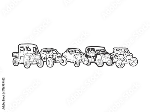 ATV & UTV Mud Dirt Track Collection Off-Road Vector Silhouettes and Trail Graphics