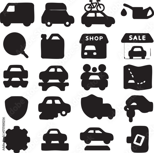 Automotive Services and Transportation Icon Set.