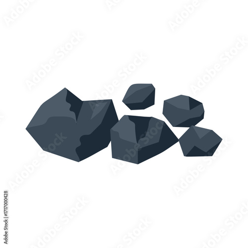 Illustration of coal rocks A depiction of geology and mineral composition