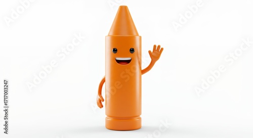 Friendly orange crayon