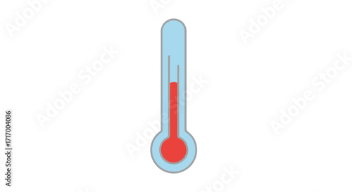 Stylized Temperature Reading: An isolated illustration depicting a thermometer indicating an elevated reading for health or climate monitoring