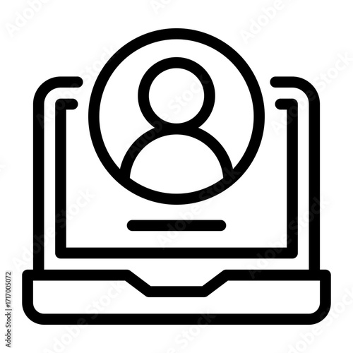 person in video conference icon