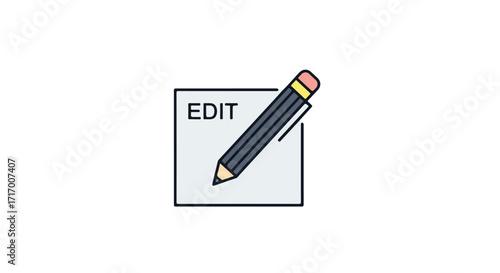 Pencil Icon on Edit Box Symbolizing Document Revision or Creative Design Process
