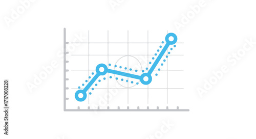 Simple blue line graph showing upward trending data on a crisp white background visualization