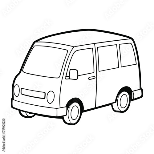 A plain white minibus taxi, simple and functional, designed for transporting passengers efficiently, with clean lines, spacious interior, and a practical urban look.
