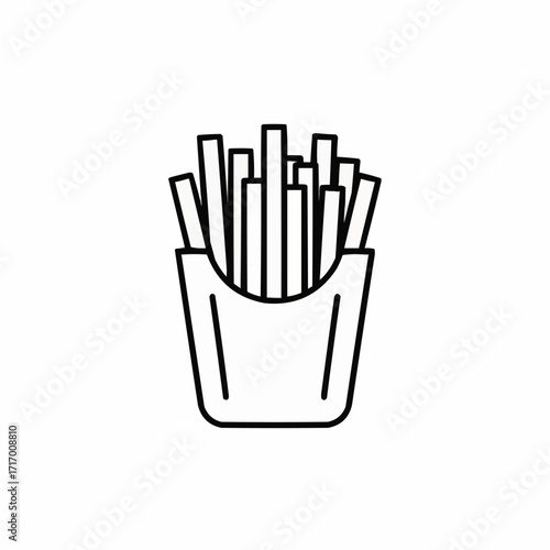 “French Fries Line Drawing – Minimalist Fast Food Icon