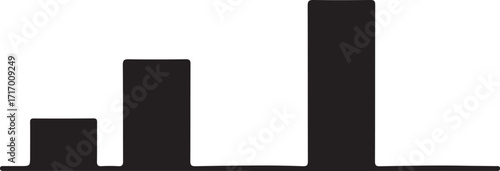 Simple Black Bar Chart Icon Representing Growth Keywords: bar chart, graph, growth, increase, statistics