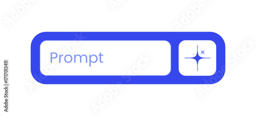 Blue Prompt Box Vector Graphic with Sparkle Icon