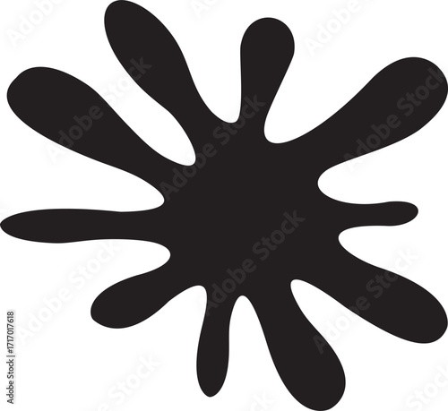 simple vector image of spontaneous splash in gray isolated on white