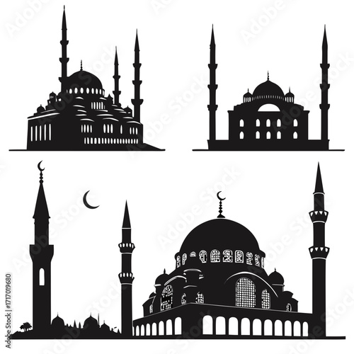 Islamic Mosques Silhouette Collection Islamic architecture