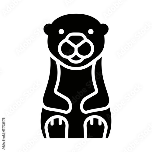 sea otter glyph icon