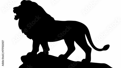 Majestic roaring lion silhouette, powerful animal design for branding and creative projects