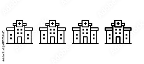 Hospital Multiple Line Icon Element