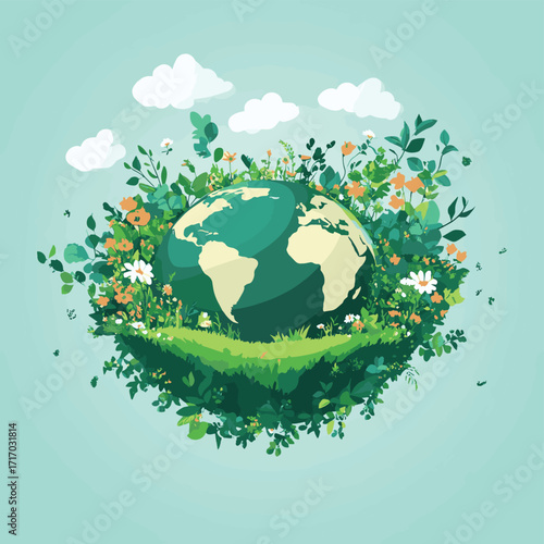 Banner of world environment and Earth Day with eco friendly enviroment. , vector style simple color